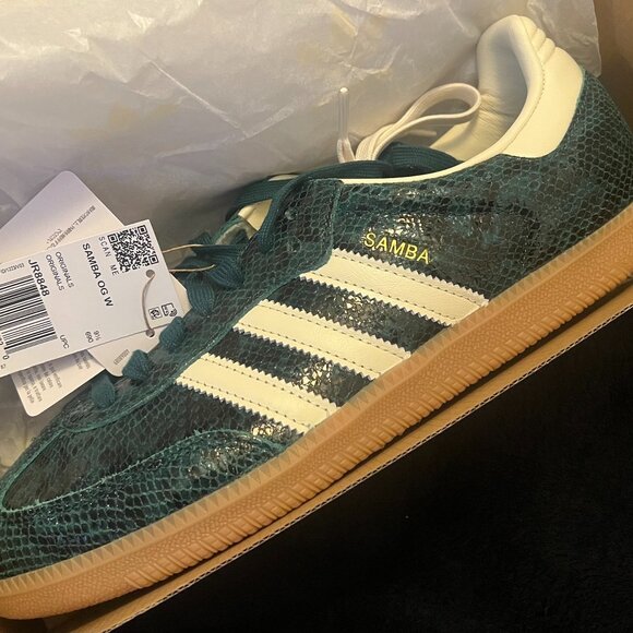 Women’s Adidas Samba OG – Cream White / Collegiate Green – Size 11 - Picture 10 of 10